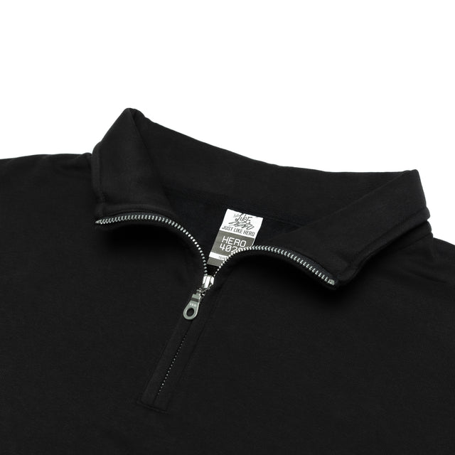 HERO-4020 Unisex Quarter Zip Sweatshirt - Black