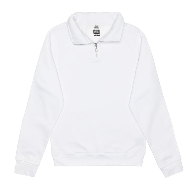HERO-4020 Unisex Quarter Zip Sweatshirt - White