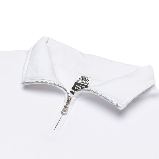 HERO-4020 Unisex Quarter Zip Sweatshirt - White