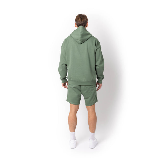 HERO-4220 Unisex Drop Shoulder Scuba 1/2 Zip Hoodie - Dusty Green