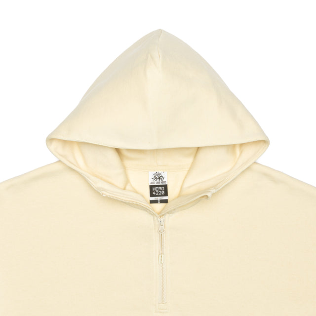 HERO-4220 Unisex Drop Shoulder Scuba 1/2 Zip Hoodie - Ivory