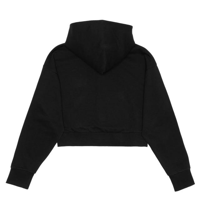 HERO-4220C Cropped Drop Shoulder Scuba 1/2 Zip Hoodie - Black