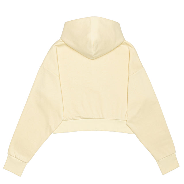 HERO-4220C Cropped Drop Shoulder Scuba 1/2 Zip Hoodie - Ivory