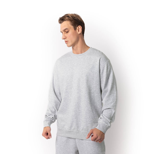 HERO-1020 Unisex Blank Crewneck Sweatshirt - Ash Heather