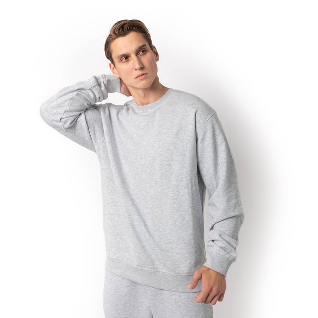 HERO-1020 Unisex Blank Crewneck Sweatshirt - Ash Heather