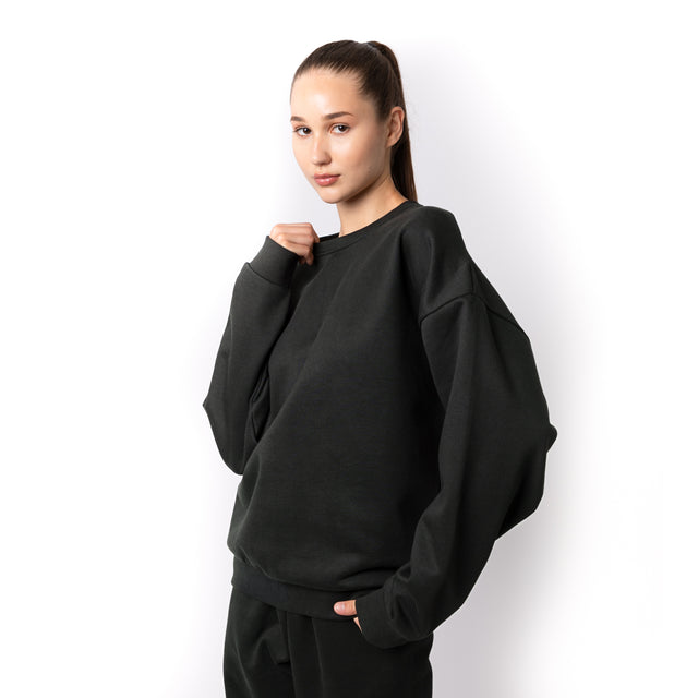 HERO-1050 MAX Unisex Blank Crewneck Sweatshirt - Off Black