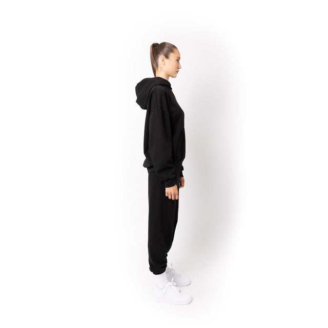 HERO-2120 Unisex Drop Shoulder Pullover Hoodie - Black