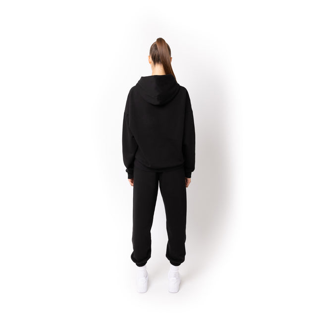 HERO-2120 Unisex Drop Shoulder Pullover Hoodie - Black