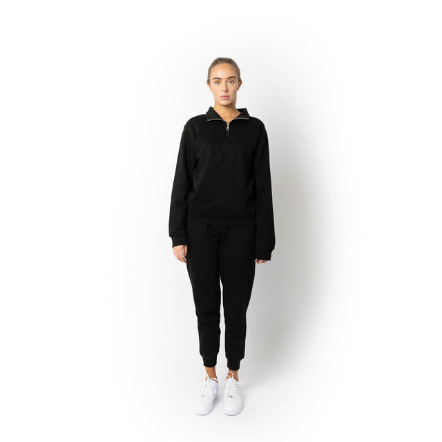 HERO-4020 Unisex Quarter Zip Sweatshirt - Black