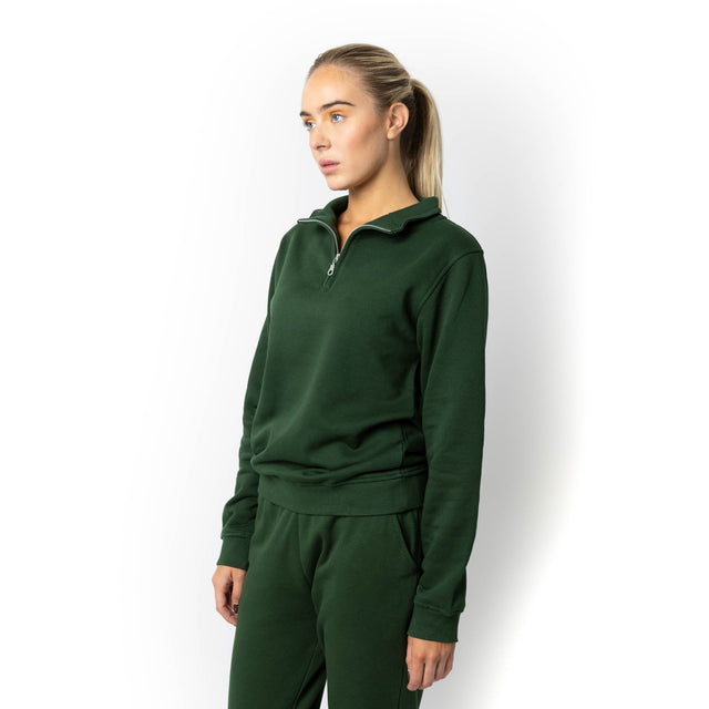 HERO-4020 Unisex Quarter Zip Sweatshirt - Forest Green