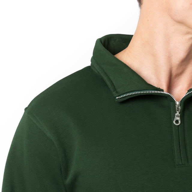 HERO-4020 Unisex Quarter Zip Sweatshirt - Forest Green