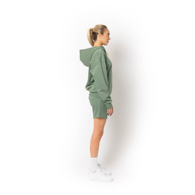 HERO-4220 Unisex Drop Shoulder Scuba 1/2 Zip Hoodie - Dusty Green