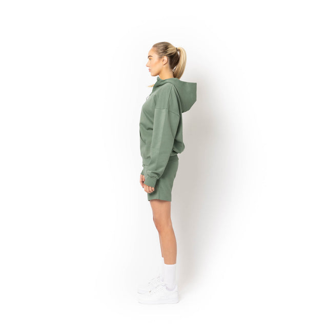 HERO-4220 Unisex Drop Shoulder Scuba 1/2 Zip Hoodie - Dusty Green