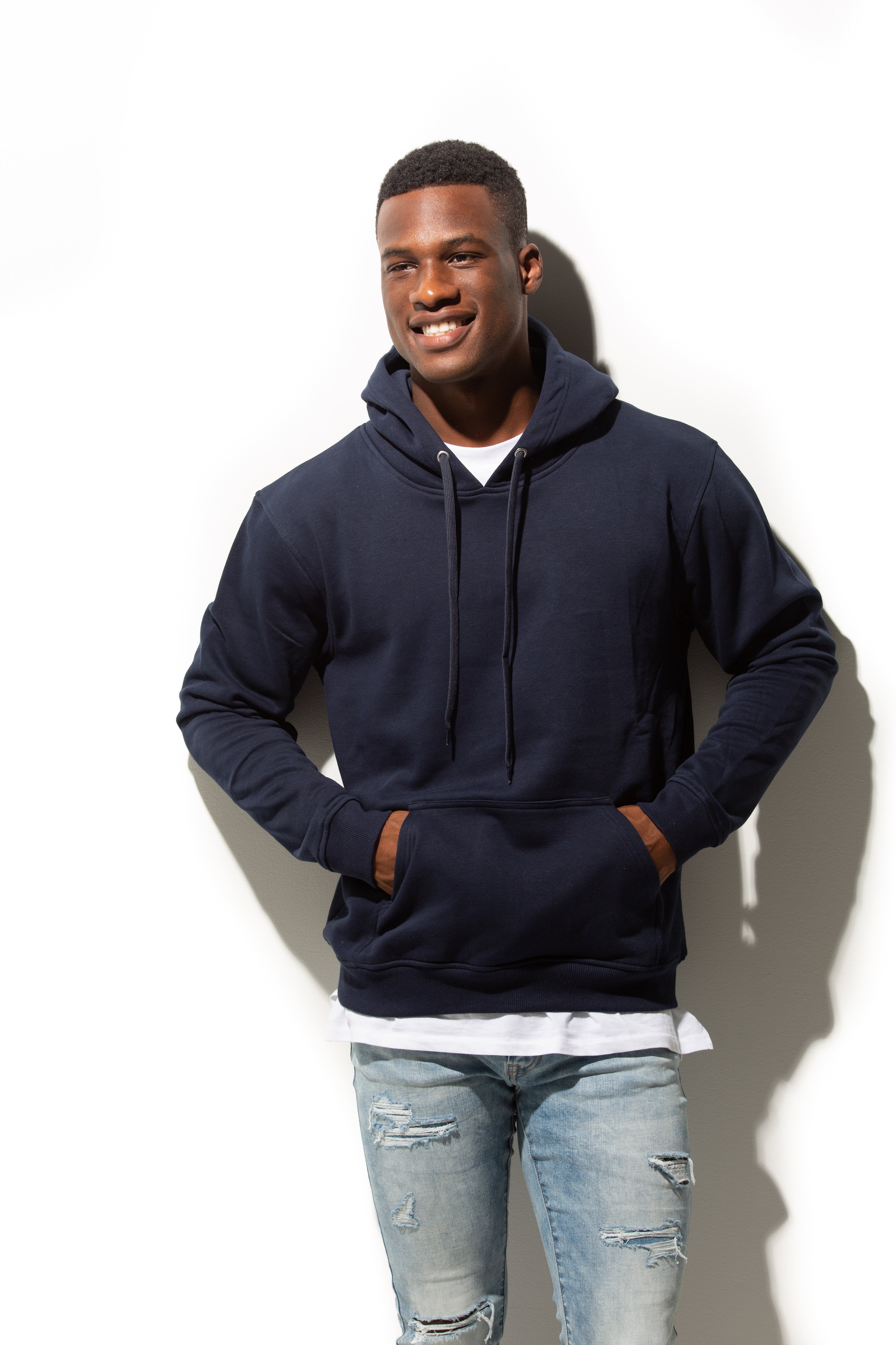 Wholesale Blank Navy Blue Hoodies Sweatshirts Unisex Lowest Priced Premium Fleece Just Like Hero