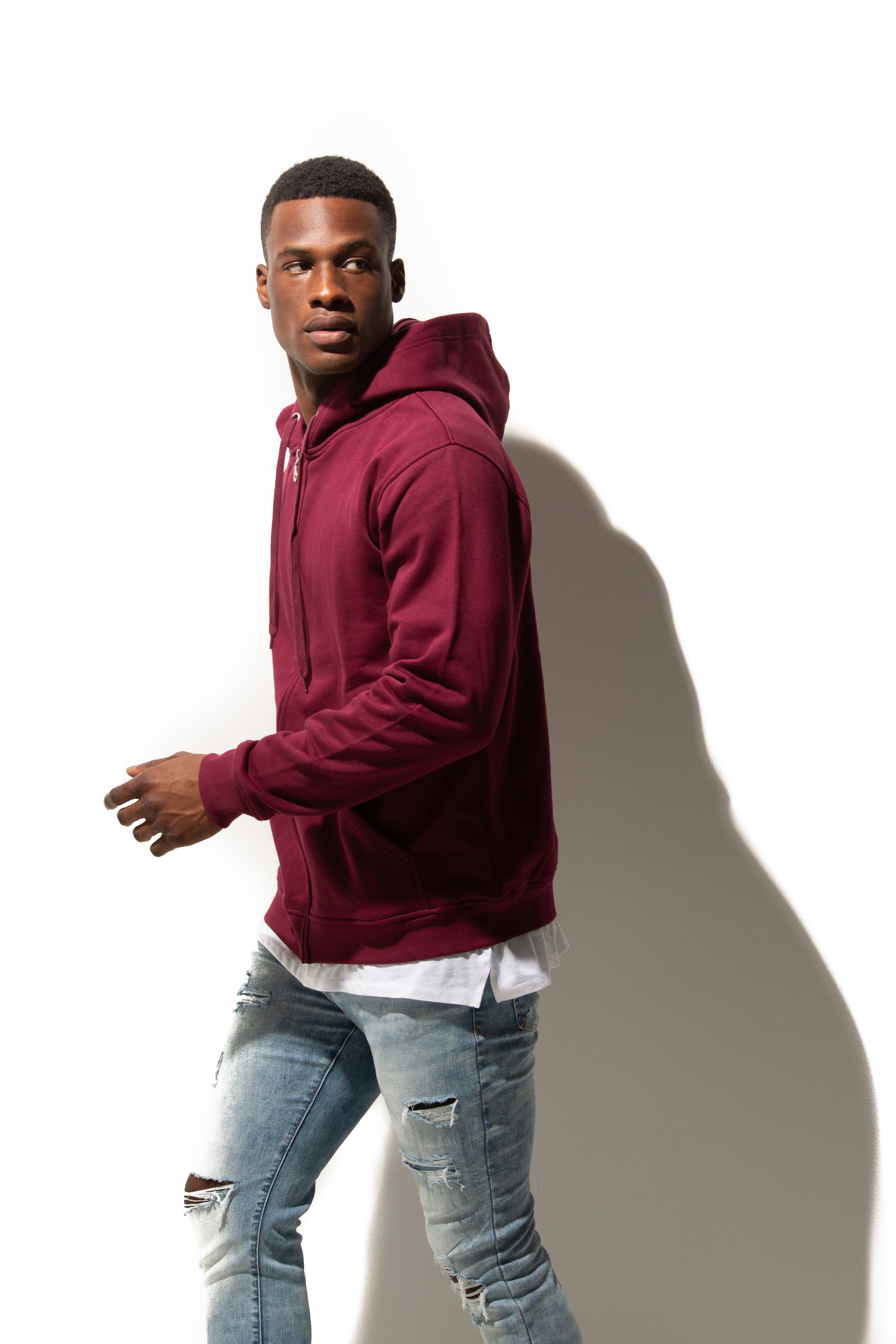 Maroon colour hoodie best sale